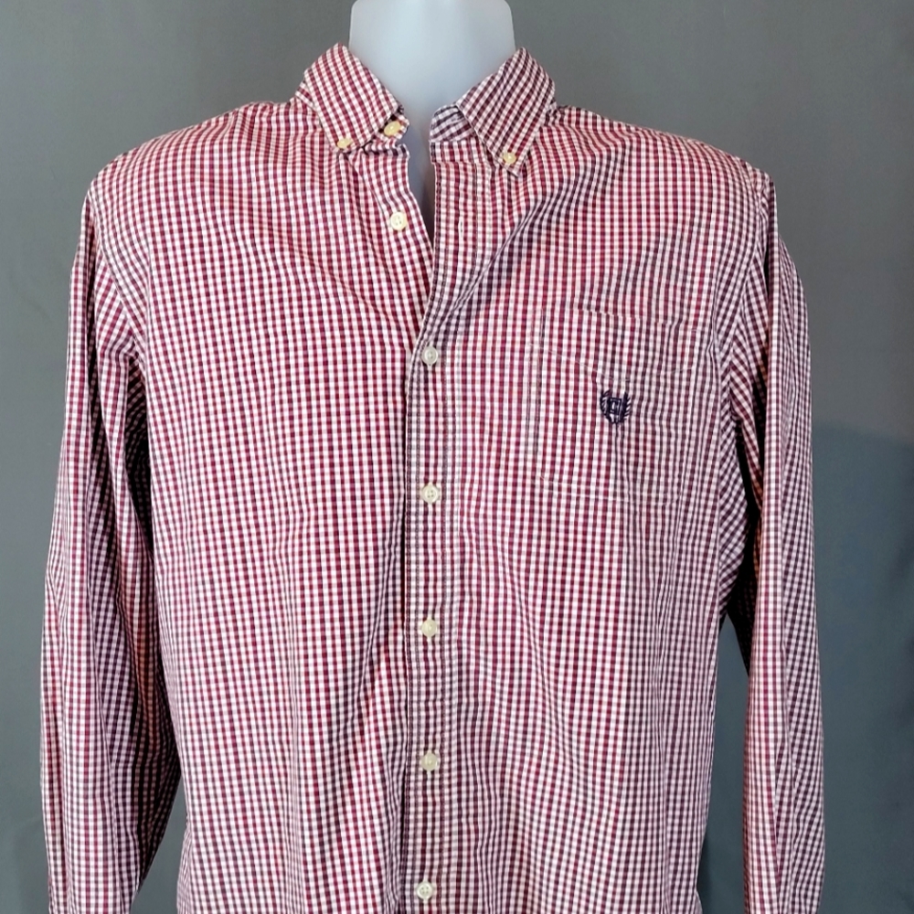 Chaps red check button down. L